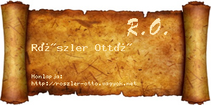 Röszler Ottó névjegykártya